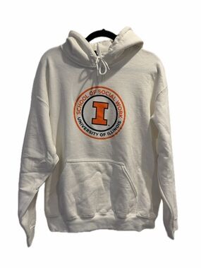 University of Illinois School of Social Work White Hoodie Size Large